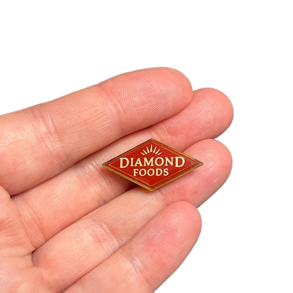 Diamond Foods Lapel Pin Red Gold Tone Backpack Flair